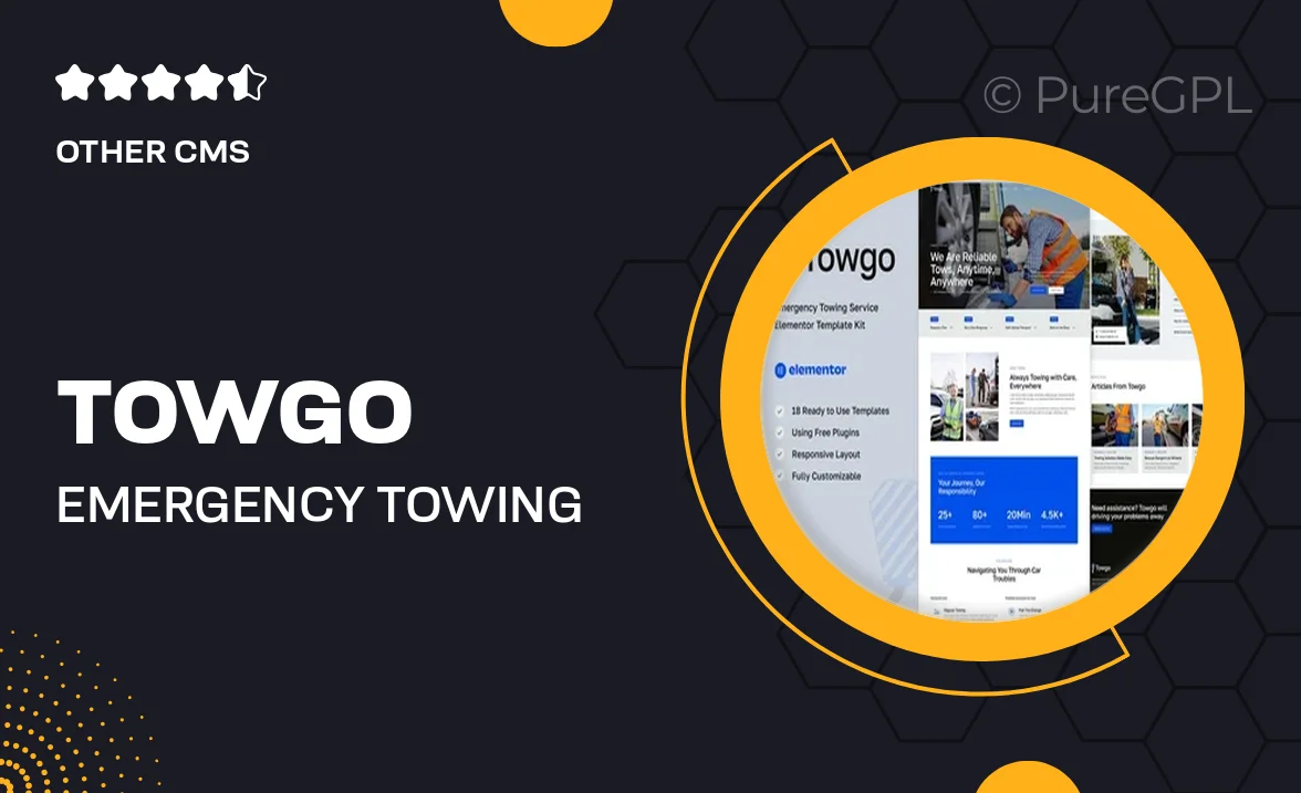 Towgo – Emergency Towing Service Elementor Template Kit
