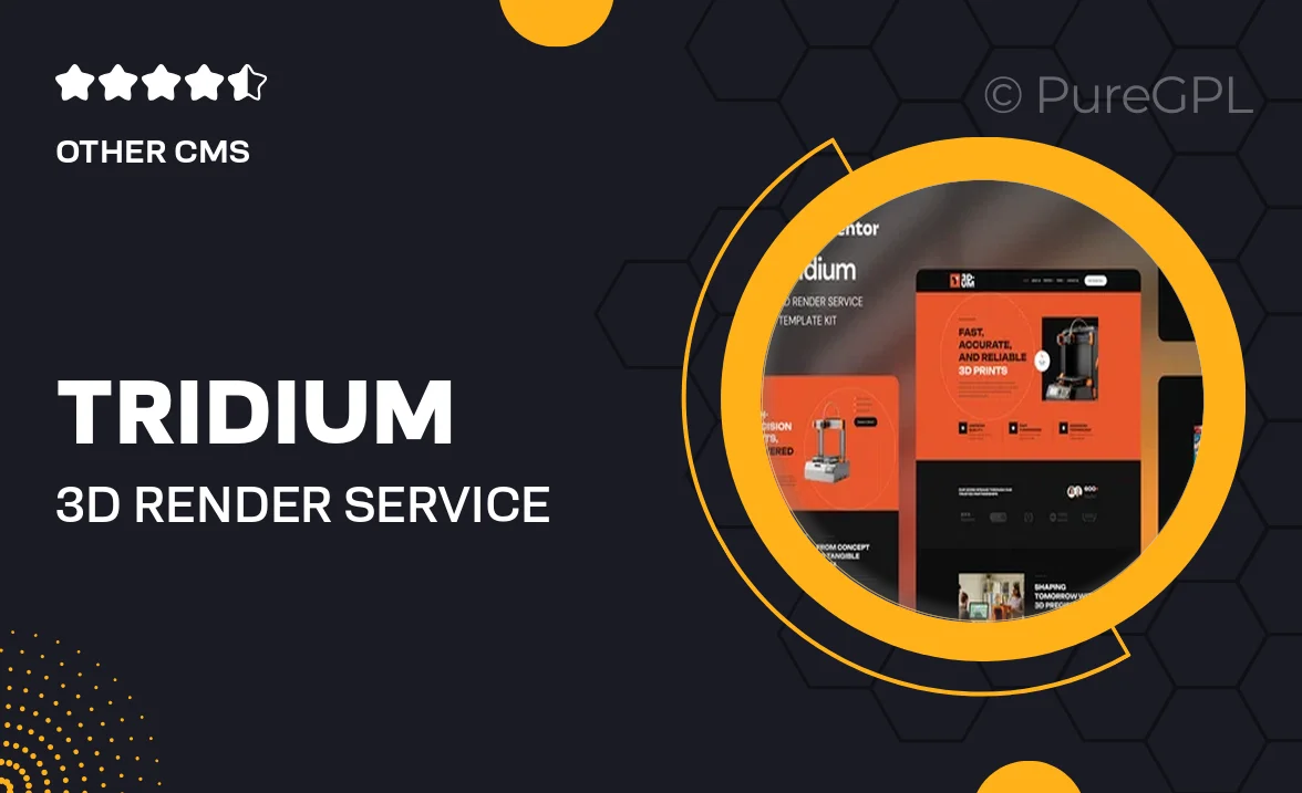 Tridium – 3D Render Service Elementor Template Kit