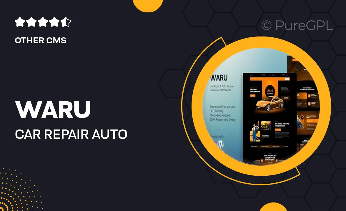 Waru – Car Repair & Auto Service Elementor Template Kit