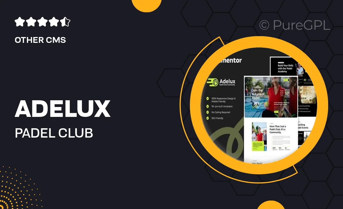 Adelux – Padel Club & Community Elementor Template Kit