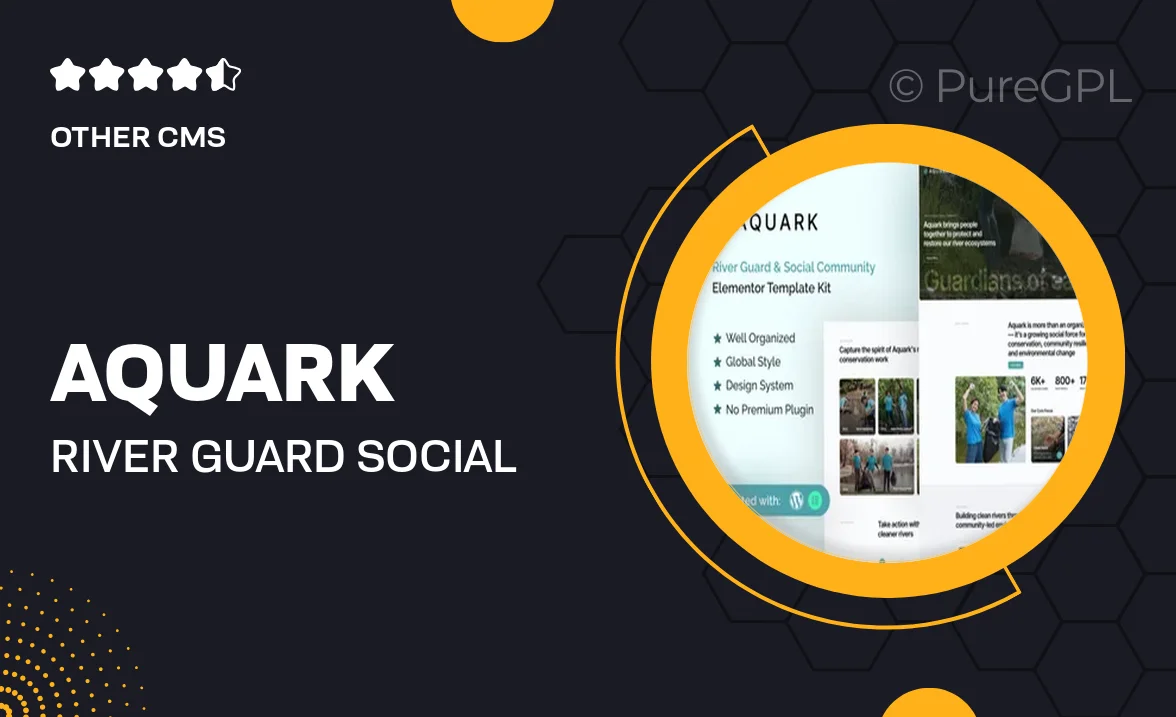 Aquark – River Guard & Social Community Elementor Template Kit