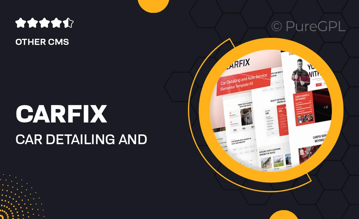 Carfix – Car Detailing and Auto Service Elementor Template Kit