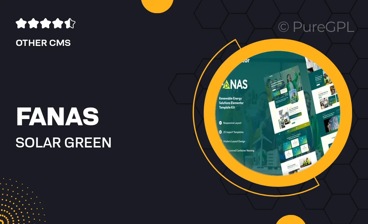 Fanas – Solar & Green Renewable Energy Solutions Elementor Template Kit