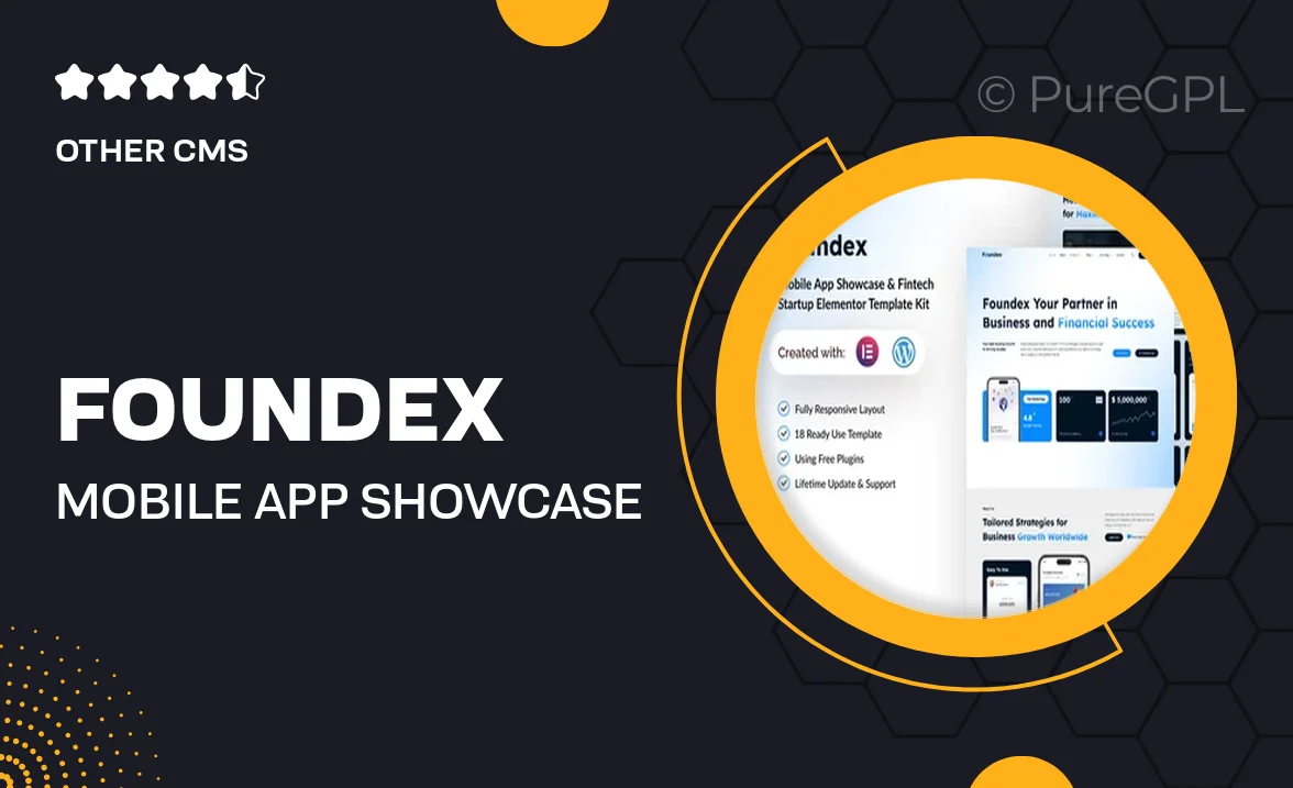 Foundex – Mobile App Showcase & Fintech Startup Elementor Template Kit