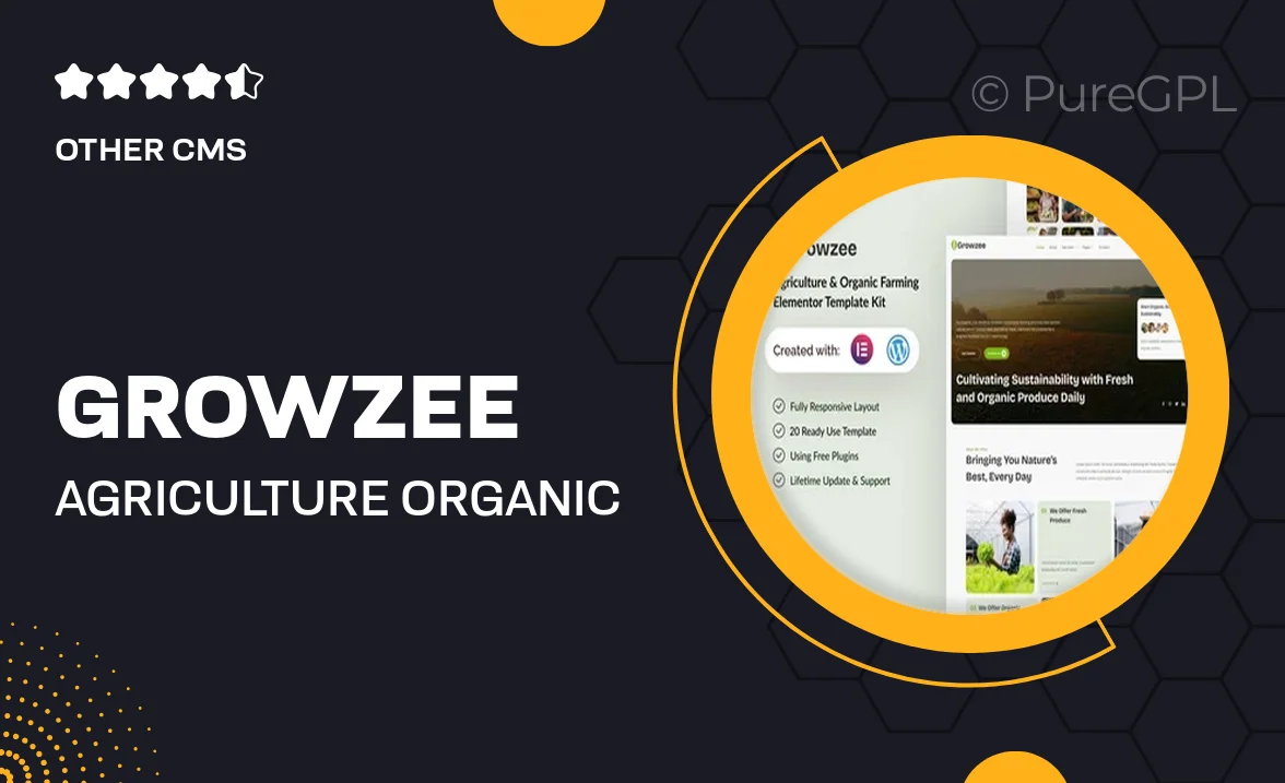 Growzee – Agriculture & Organic Farming Elementor Template Kit