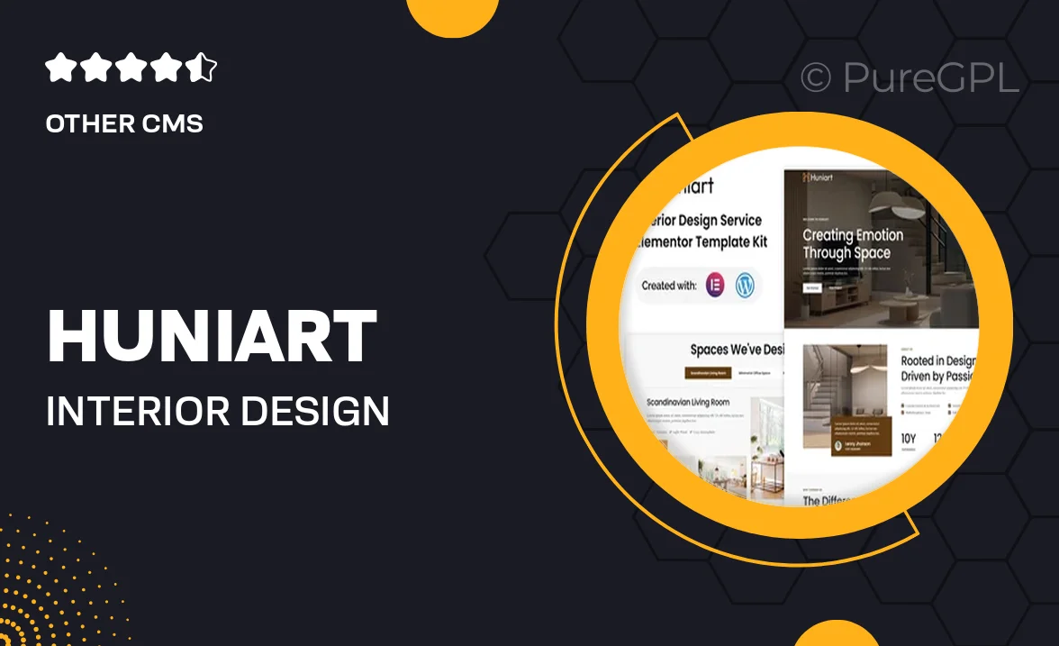 Huniart – Interior Design Service Elementor Template Kit