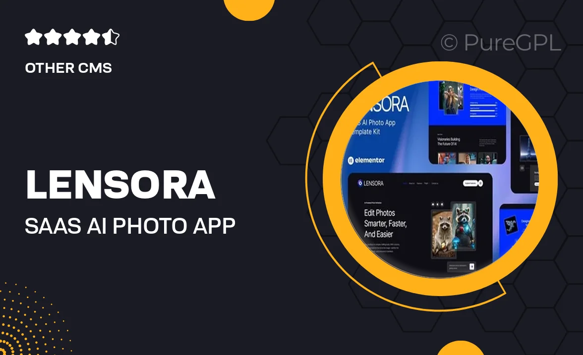 Lensora – SaaS AI Photo App Website Elementor Template Kit