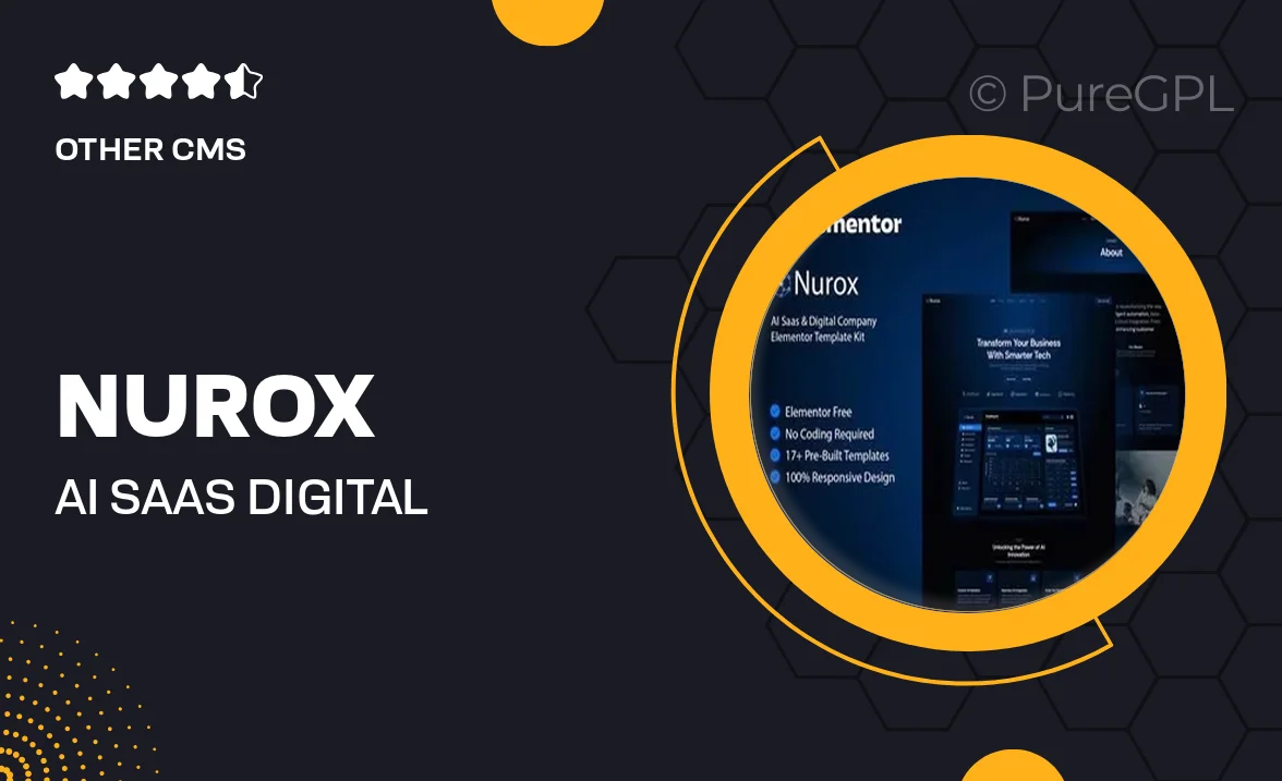 Nurox – AI Saas & Digital Company Elementor Template Kit