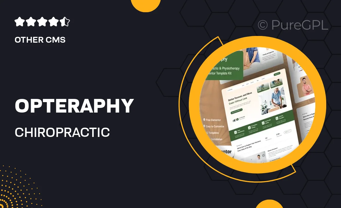 Opteraphy – Chiropractic & Physiotherapy Elementor Template Kit