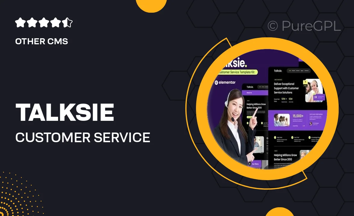 Talksie – Customer Service Website Elementor Template Kit
