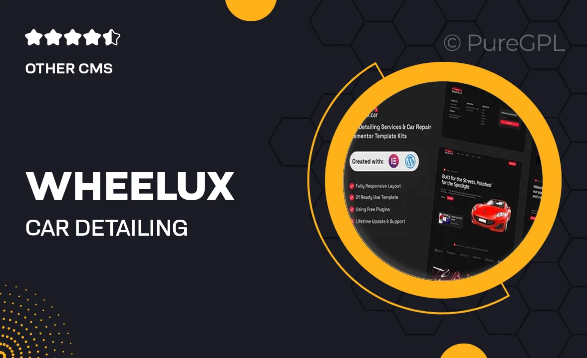 Wheelux – Car Detailing Services & Car Repair Elementor Template Kits